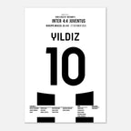 Kenan Yildiz mit 2 Toren beim 4:4 gegen Inter Fußball Poster mit Rahmen