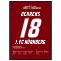 Hanno Behrens besiegelt den Derbysieg in Fürth Fußball Poster mit Rahmen