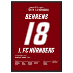Hanno Behrens besiegelt den Derbysieg in Fürth Fußball Poster mit Rahmen