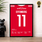 Effenberg stemmt den Henkelpott in den Mailänder Nachthimmel Fußball Poster mit Rahmen