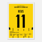 Marco Reus trifft per Freistoß im letzten Heimspiel für den BVB Fußball Poster mit Rahmen