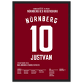 Justvan mit Hattrick beim 8:3 Sieg über Regensburg Fußball Poster mit Rahmen