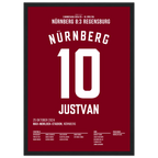 Justvan mit Hattrick beim 8:3 Sieg über Regensburg Fußball Poster mit Rahmen