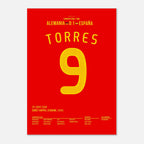 Fernando Torres schießt Spanien zum EM Sieg 2008 Fußball Poster mit Rahmen