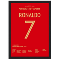Ronaldo mit Hattrick gegen Spanien bei der WM 2018 Fußball Poster mit Rahmen