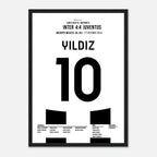 Kenan Yildiz mit 2 Toren beim 4:4 gegen Inter Fußball Poster mit Rahmen