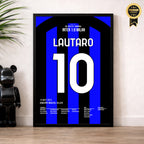 Lautaro Martinez schießt Inter im Derby ins CL Finale Fußball Poster mit Rahmen