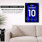 Lautaro Martinez schießt Inter im Derby ins CL Finale Fußball Poster mit Rahmen