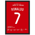 CR7 trifft dreifach gegen Ibra und fährt zur WM 2014 Fußball Poster mit Rahmen