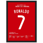 CR7 trifft dreifach gegen Ibra und fährt zur WM 2014 Fußball Poster mit Rahmen