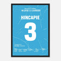 Hincapié mit dem Last Minute Siegtreffer gegen Leipzig Fußball Poster mit Rahmen