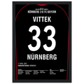 Robert Vittek war dabei! FCN 3 - Bayern 0 Fußball Poster mit Rahmen
