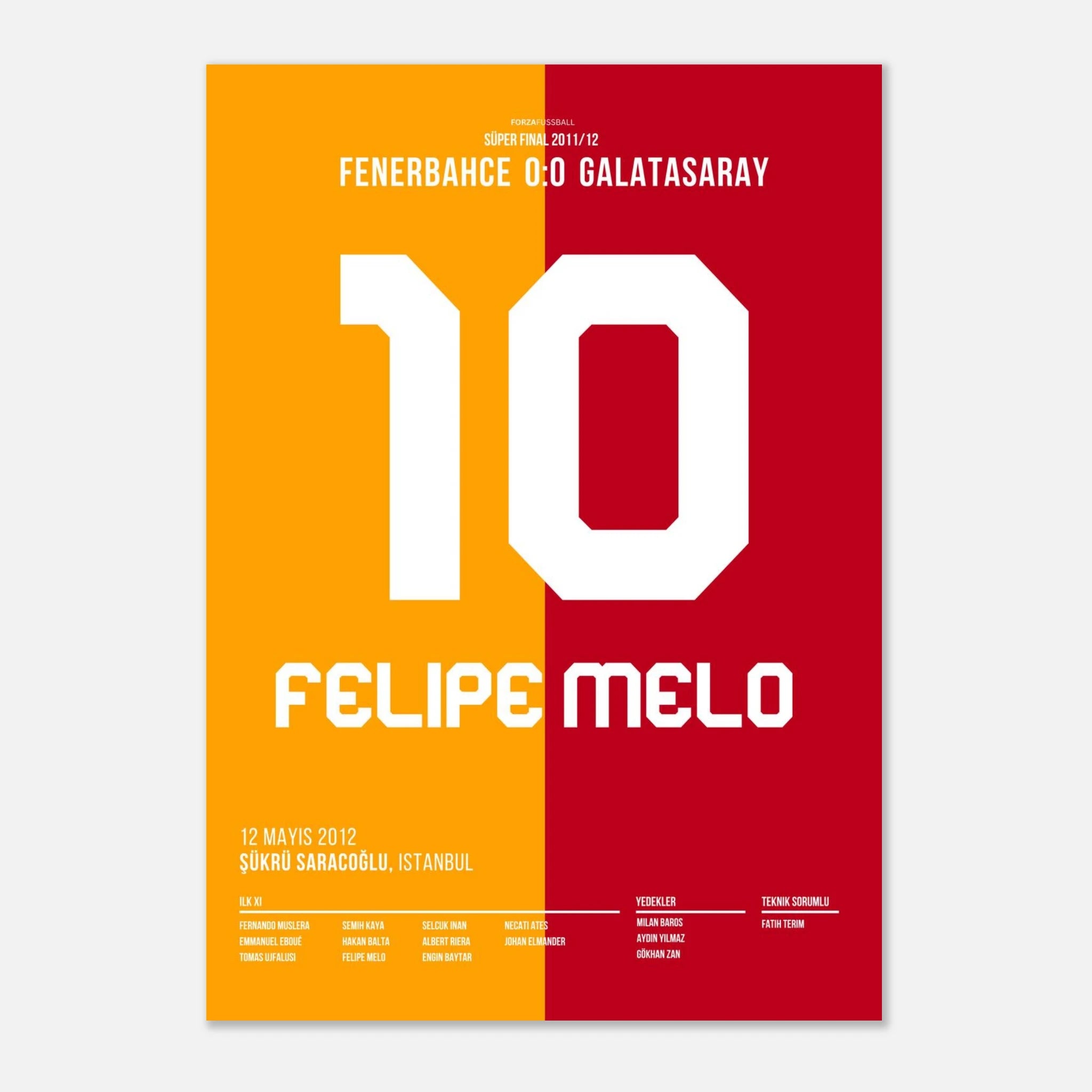 Melo lässt Lichter im Kadiköy ausknipsen Fußball Poster mit Rahmen