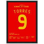 Fernando Torres schießt Spanien zum EM Sieg 2008 Fußball Poster mit Rahmen