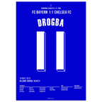 Drogba führt Chelsea zum Champions League Sieg Fußball Poster mit Rahmen
