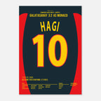 Hagi mit dem Traumtor zum Sieg gegen Monaco Fußball Poster mit Rahmen