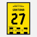 Felipe Santana last Minute Siegteffer gegen Malaga Fußball Poster mit Rahmen