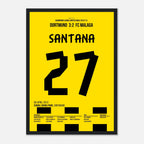 Felipe Santana last Minute Siegteffer gegen Malaga Fußball Poster mit Rahmen