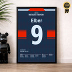 Elbers legendäres Ecken-Tor gegen Rostock Fußball Poster mit Rahmen