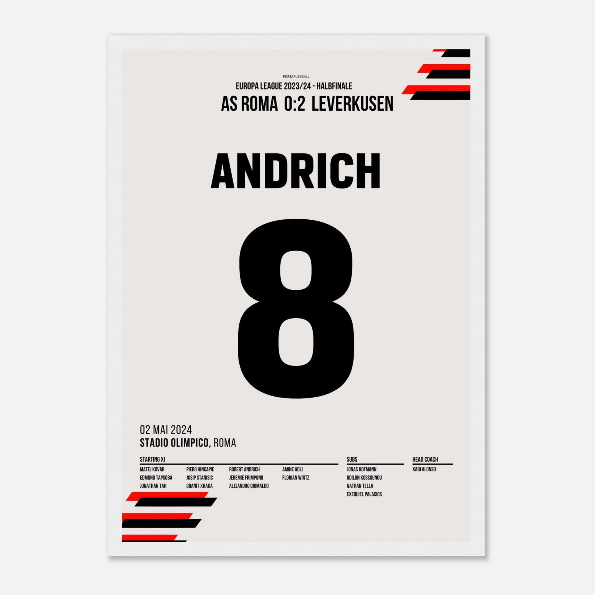 Andrich with dream goal against Rome in the Europa League