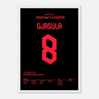 Gjasula mit dem Ausgleichstreffer für Albanien gegen Kroatien bei der EM 2024 Fußball Poster mit Rahmen