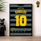 Fenomeno! Ronaldo mit legendären Übersteigertor im Uefa Cup Finale 1998 Fußball Poster mit Rahmen