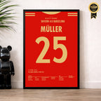 Müller und die Bayern schießen Prime Barca mit 4:0 ab Fußball Poster mit Rahmen