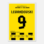 Lewandowski´s historischer Viererpack gegen Real Madrid Fußball Poster mit Rahmen