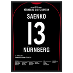 Ivan Saenko war dabei! FCN 3 - Bayern 0 Fußball Poster mit Rahmen