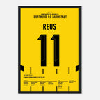 Marco Reus trifft per Freistoß im letzten Heimspiel für den BVB Fußball Poster mit Rahmen