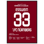 Esswein und der Club besiegen Schalke mit 3:0 Fußball Poster mit Rahmen