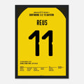 Marco Reus schießt die Bayern aus dem Stadion Fußball Poster mit Rahmen