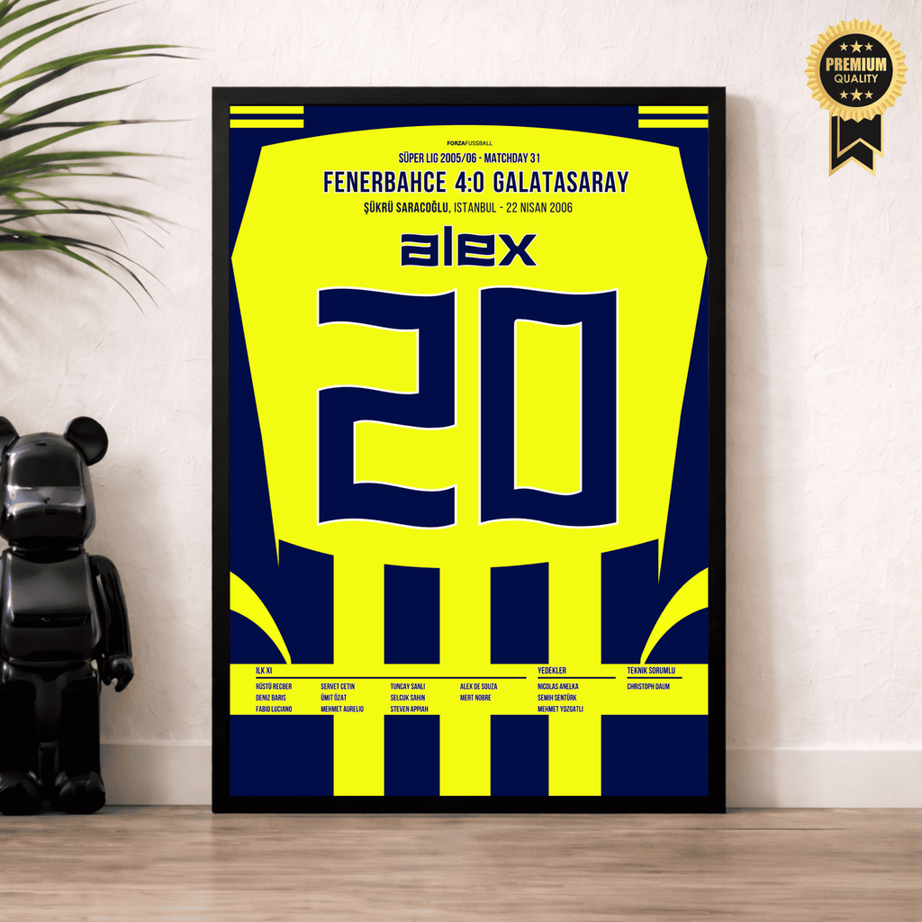 Alex führt Fener zum 4:0 Derbysieg gegen Gala Fußball Poster mit Rahmen