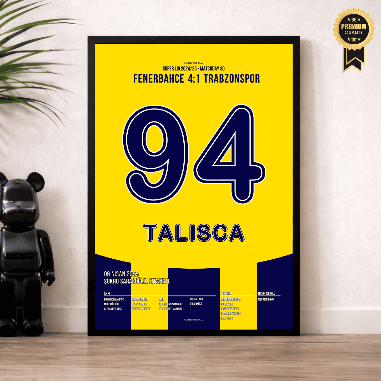 Anderson Talisca drückt Trabzonspor ein Hattrick rein Fußball Poster mit Rahmen