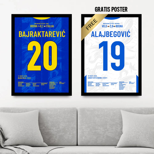 Alajbegovic X Bajraktarevic WM 2026 Quali - 1+1 Set Fußball Poster mit Rahmen
