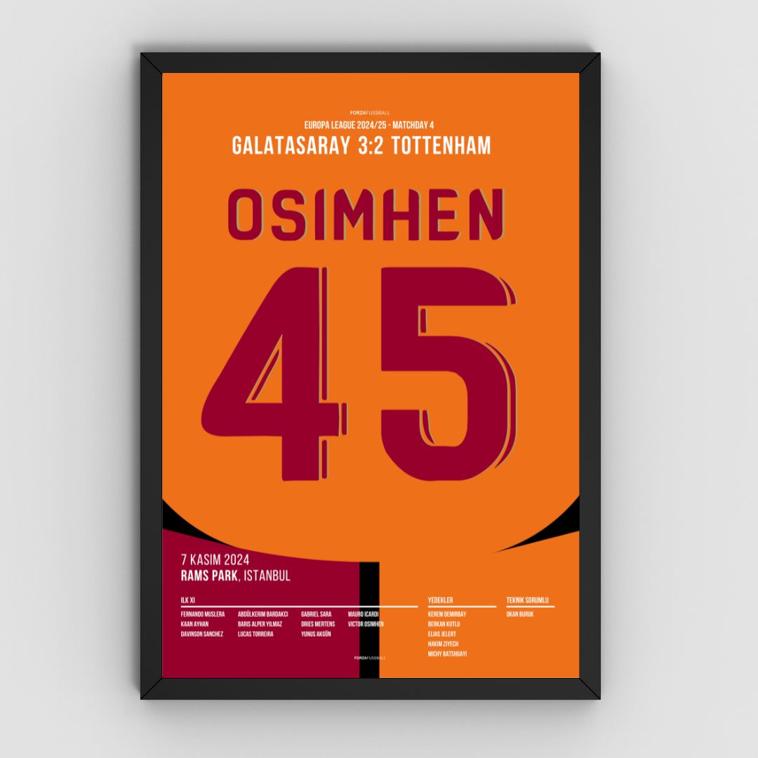 Osimhen vs Premier League - 1+1 Set Fußball Poster mit Rahmen