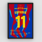 Raphinha Super Cup - El Clasico Set Fußball Poster mit Rahmen