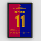 Raphinha Super Cup - El Clasico Set Fußball Poster mit Rahmen