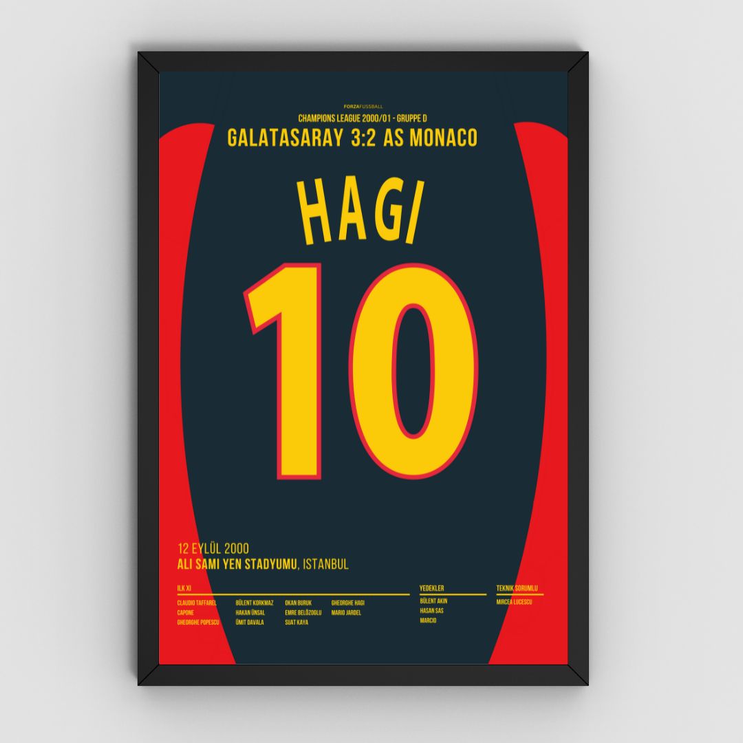 Hagi X Jardel - 1+1 Set Fußball Poster mit Rahmen