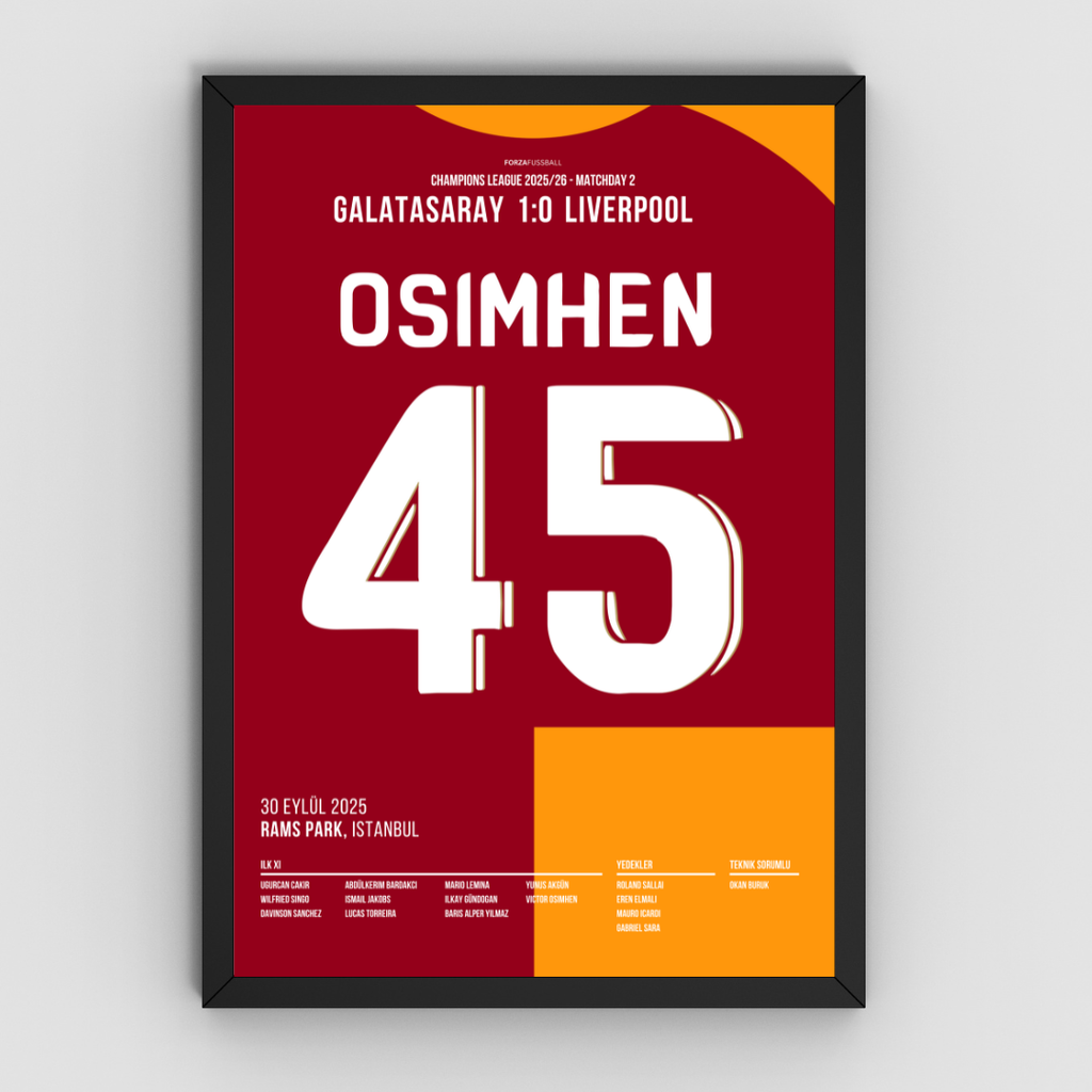 Osimhen vs Premier League - 1+1 Set Fußball Poster mit Rahmen