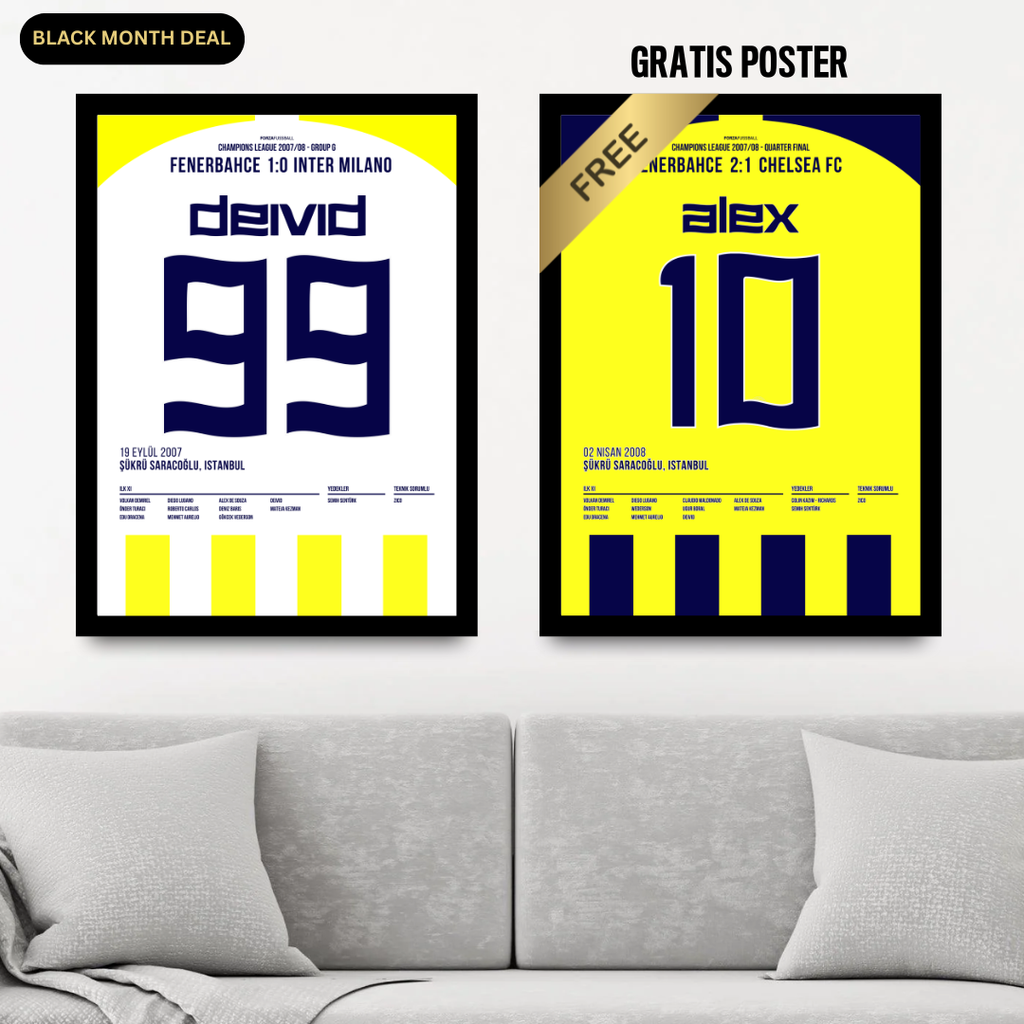Alex X Deivid - 1+1 Set Fußball Poster mit Rahmen
