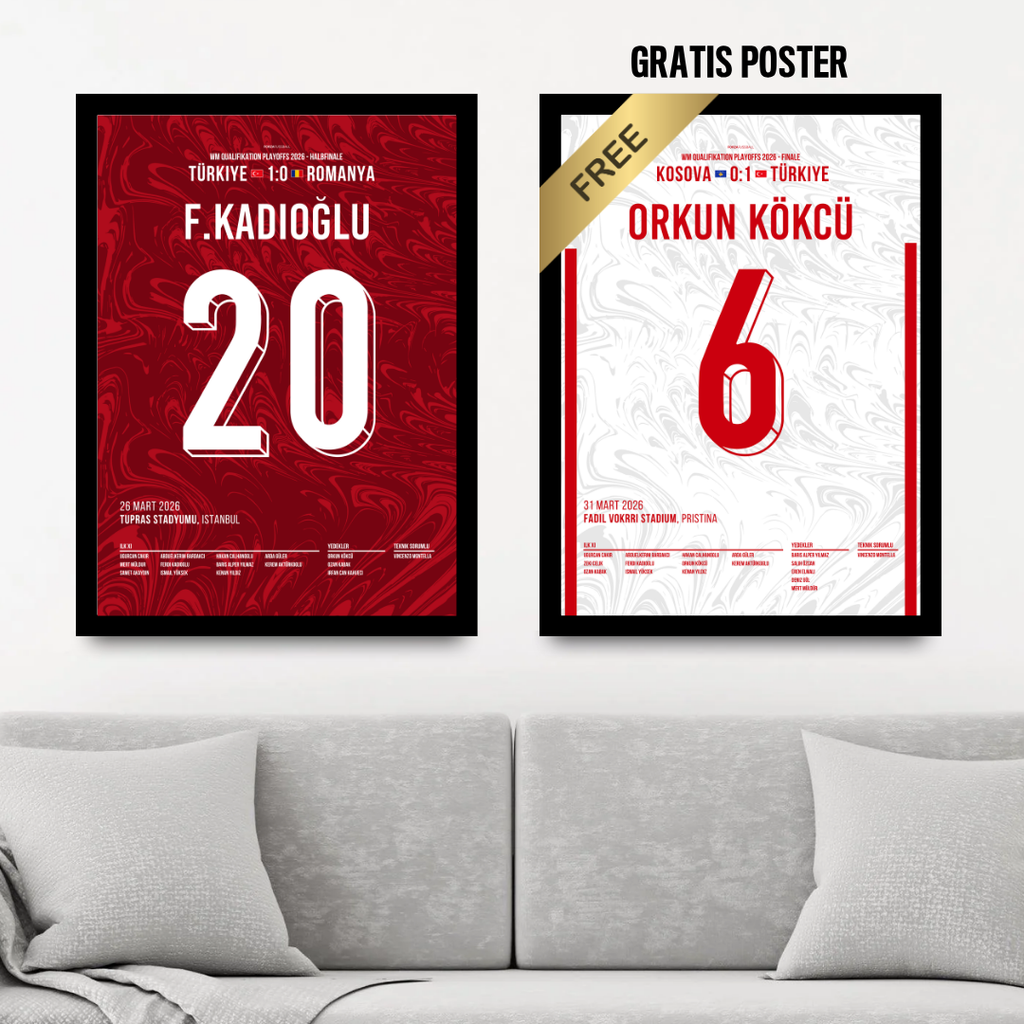 Ferdi X Orkun WM 2026 Quali - 1+1 Set Fußball Poster mit Rahmen