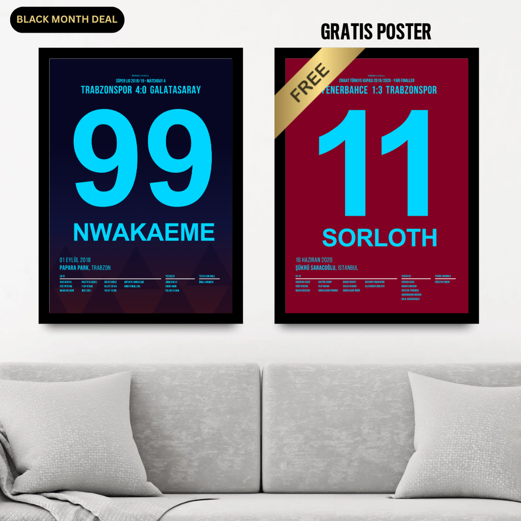 Sörloth X Nwakaeme - 1+1 Set Fußball Poster mit Rahmen