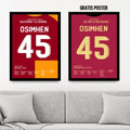Victor Osimhen UCL 2025 - 1+1 Set Fußball Poster mit Rahmen