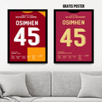 Victor Osimhen UCL 2025 - 1+1 Set Fußball Poster mit Rahmen