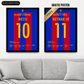Messi X Neymar - 1+1 Set Fußball Poster mit Rahmen