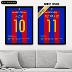 Messi X Neymar - 1+1 Set Fußball Poster mit Rahmen