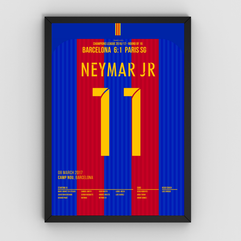 Messi X Neymar - 1+1 Set Fußball Poster mit Rahmen