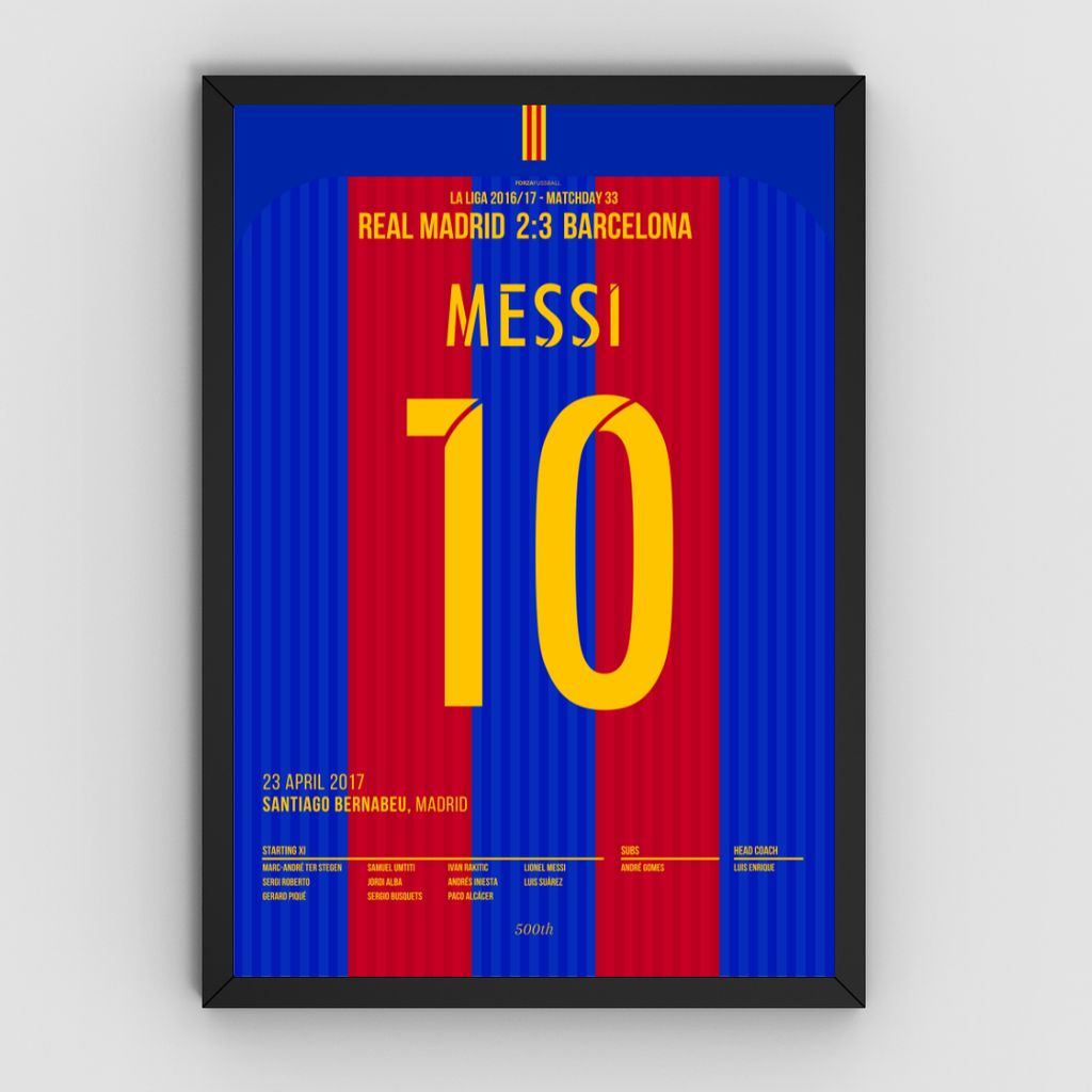 Messi X Neymar - 1+1 Set Fußball Poster mit Rahmen