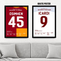Osimhen X Icardi - 1+1 Set Fußball Poster mit Rahmen